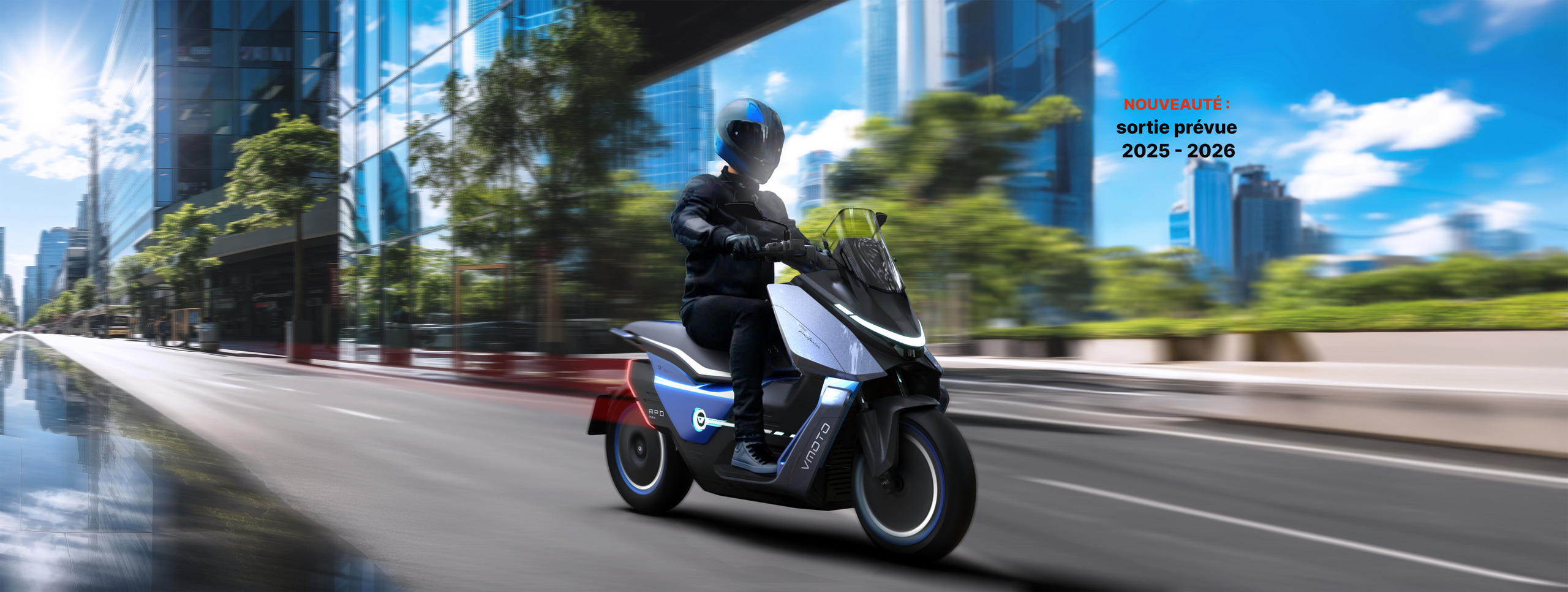 Maxi-scooter Vmoto APD MAX - Sortie 2025-2026 Maxi-scooter Vmoto APD MAX Concept designed by Pininfarina